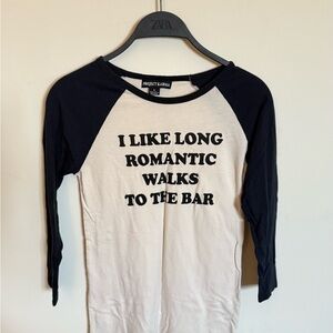 Black and White Graphic Raglan Tee